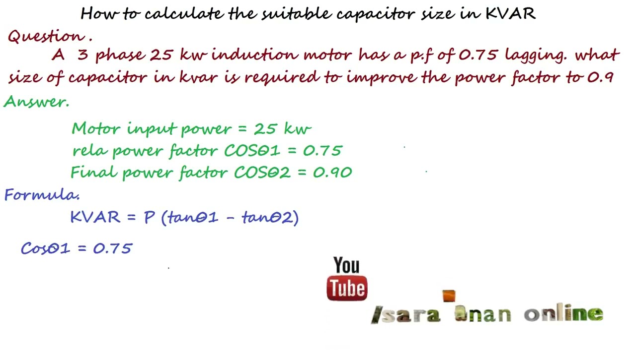 How to calculate required capacitor value in kvar