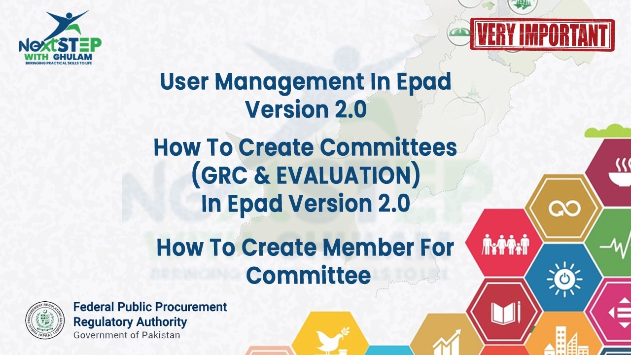 EPADS Version 2.0 Tutorial | User Management & Committee Creation (GRC, Procurement & Evaluation)
