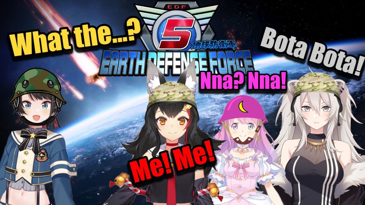 [Hololive] EDF 5 with Mio, Subaru, Luna and Botan!