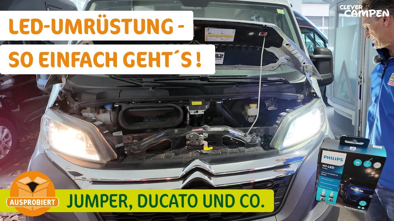 LED Retrofit umrüsten bei Ducato und Co. - So einfach geht der Lampenwechsel - Ultinon boost H7