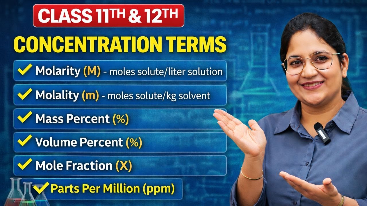 Concentration Terms Made Easy!  Mole Concept/Solutions | Chemistry | Richa Ma'am