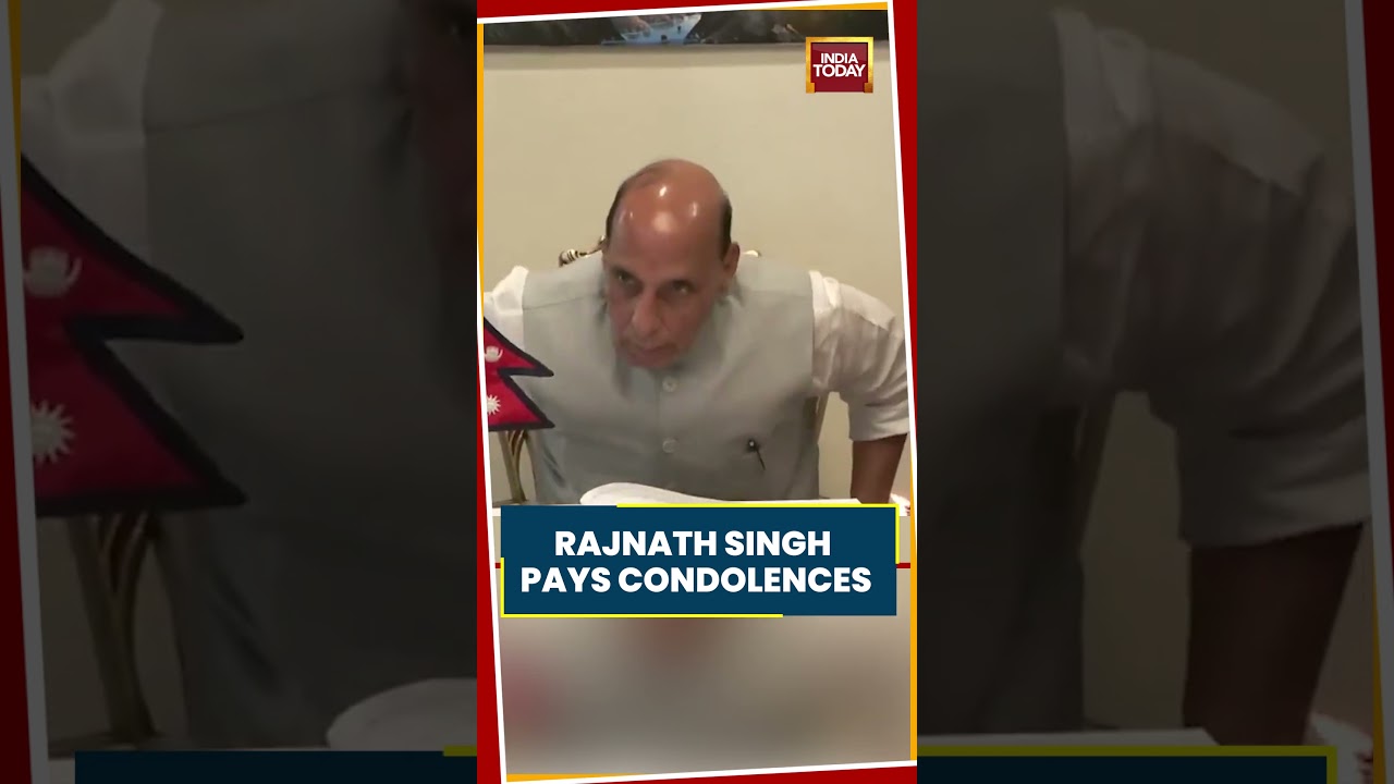 Defence Minister Rajnath Singh Visits Nepal Embassy In Delhi, Pays Tribute To Flood Victims #Shorts