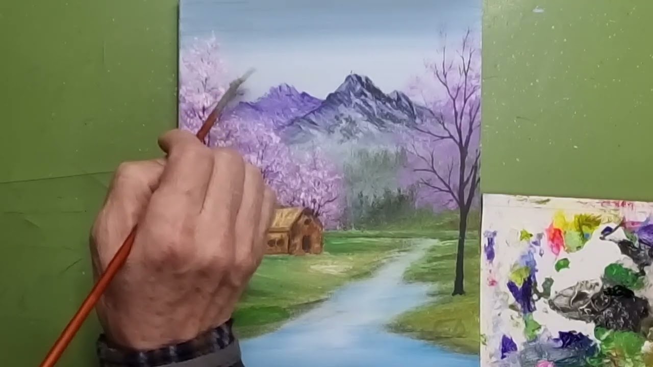 #벚꽃이 예쁘게 피었어요| 아크릴페인팅 | 유화 | #Oil Painting | #Acrylic Painting [236]힐링영상취미미술 