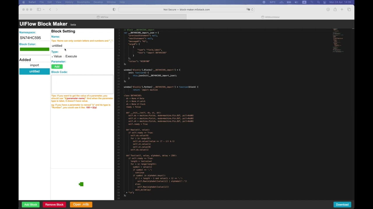 🧩 Custom Blockly. Wrapping Driver for UIFlow