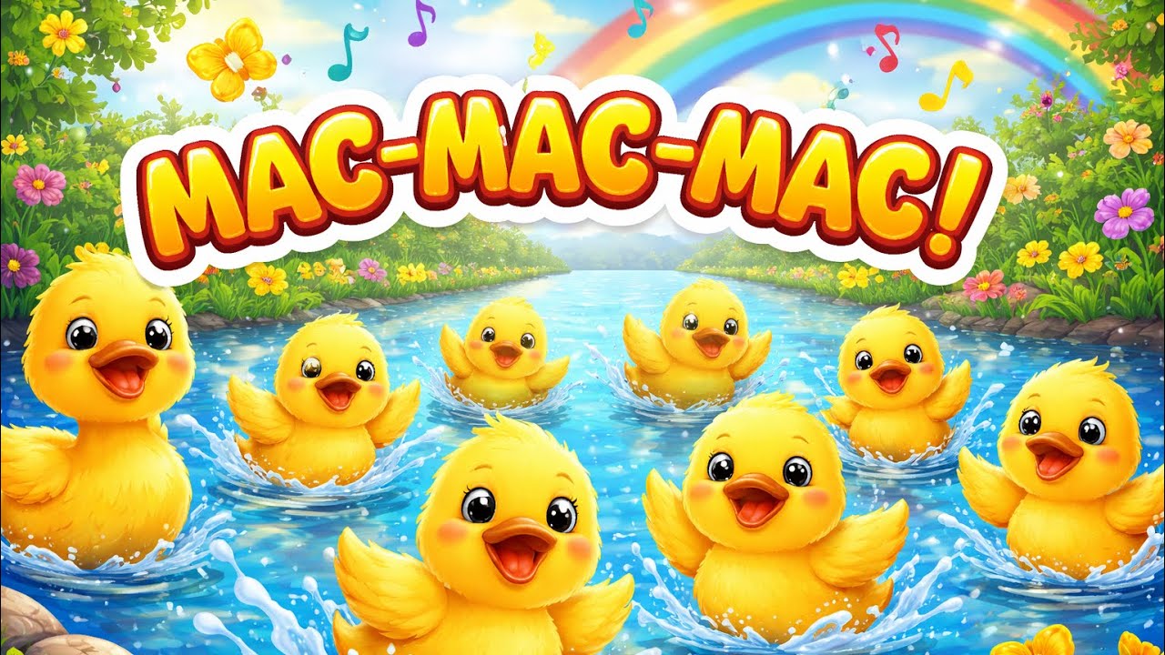 👉 Mac Mac Mac 🦆 Cântecul Rățuștelor | Învățăm Numerele 1-10 | Cântec Educativ pentru Copii