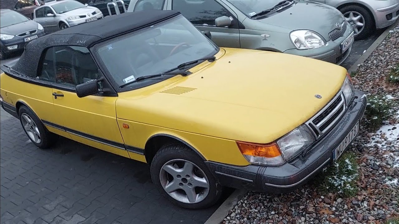 Saab 900 Cabrio w zimę