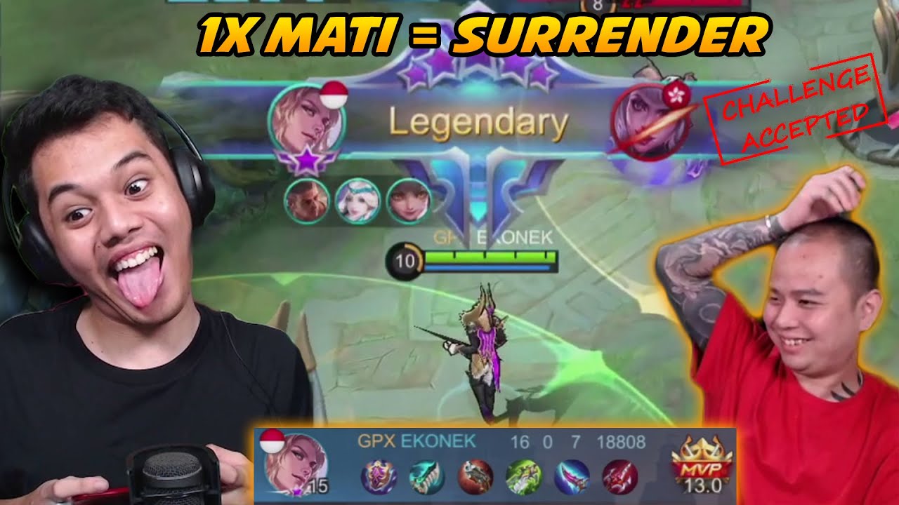 Di Kasi CHALLENGE Ga Boleh MATI Sama Si BOTAK!! - Mobile Legends
