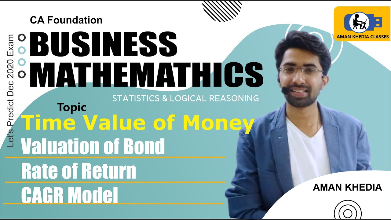CA Foundation |Time Value of Money - Valuation of Bond | Rate of Return | CAGR Model