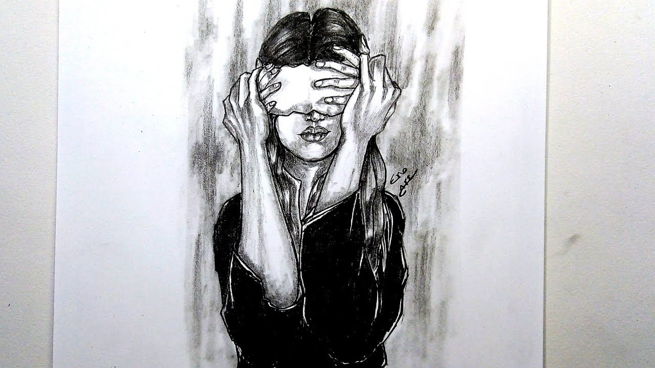 رسم سهل بالرصاص .. سلسلة الرسوم التعبيرية #30 || Easy pencil drawing .. Expressive drawings Series