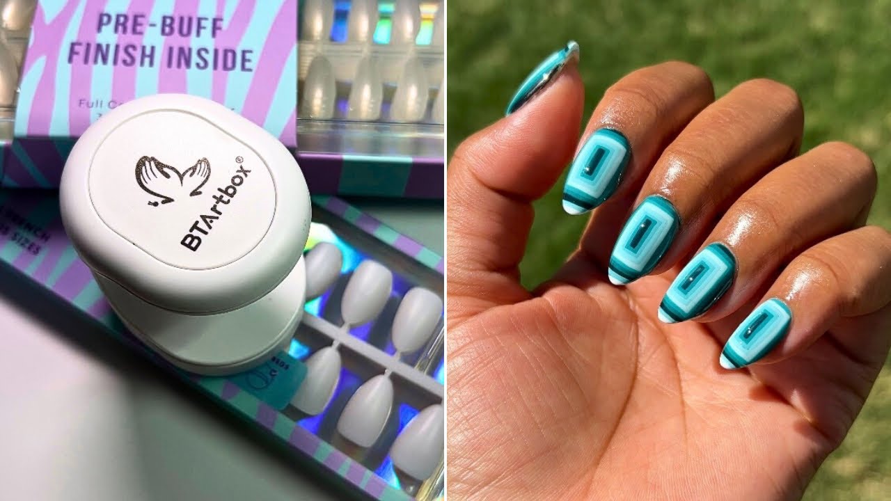 Trying BTARTBOX,s Milky white short almond tips| Tutorial | Beginner Friendly