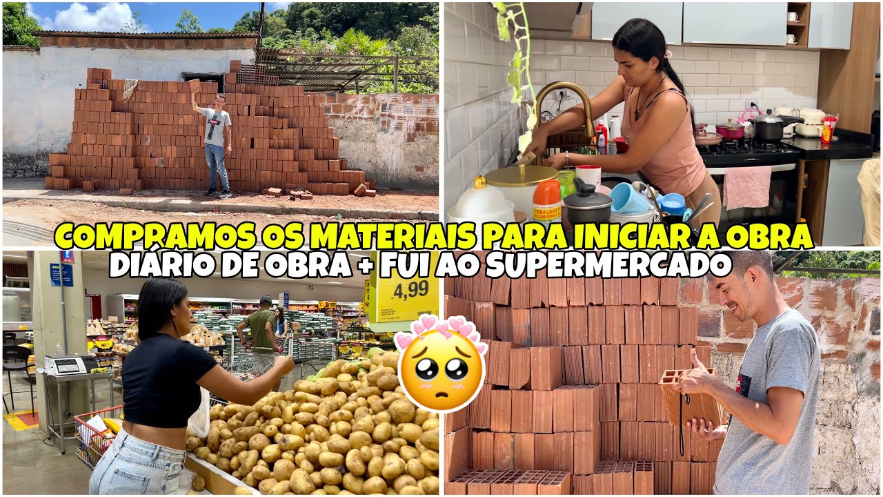 DIÁRIO DE OBRA| COMPRAMOS OS MATERIAIS PARA VOLTAR COM A OBRA| COMPRAS NO SUPERMERCADO E MAIS