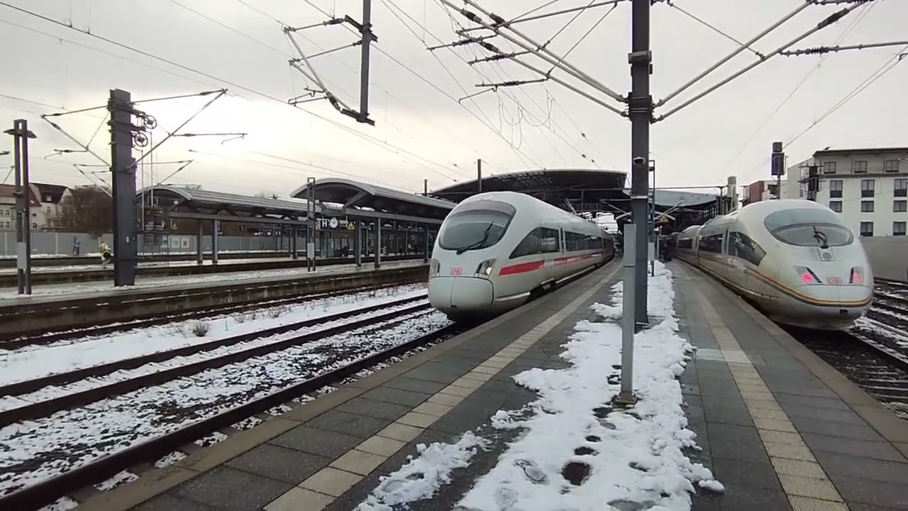 Bahnverkehr am Erfurt Hauptbahnhof.