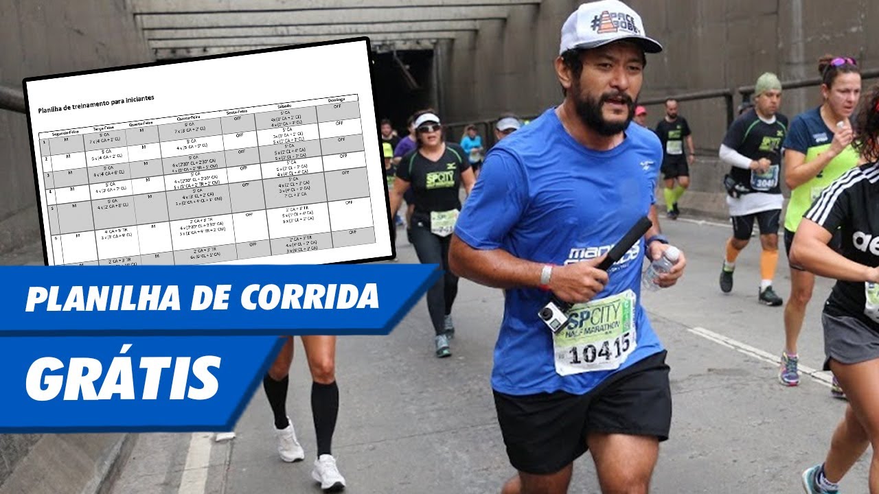 Planilha de Corrida GR&Aacute;TIS para 5km 10km 21km 42km