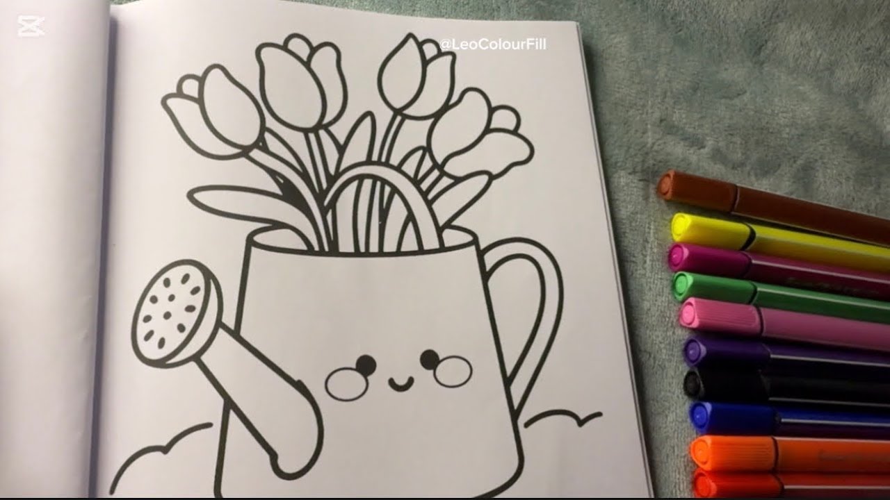 Most Relaxing ASMR Coloring 🌿 Garden Shower | Sleep & Study