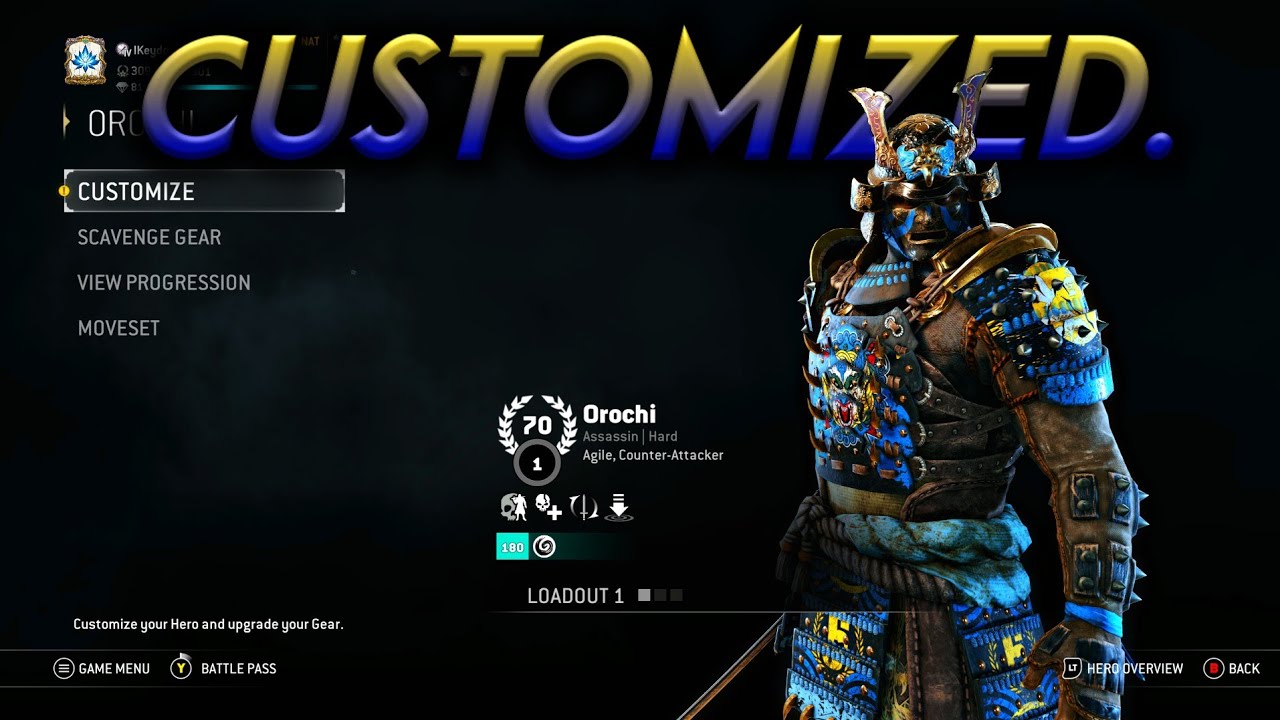 Rep 70 Orochi Customization! [For Honor]