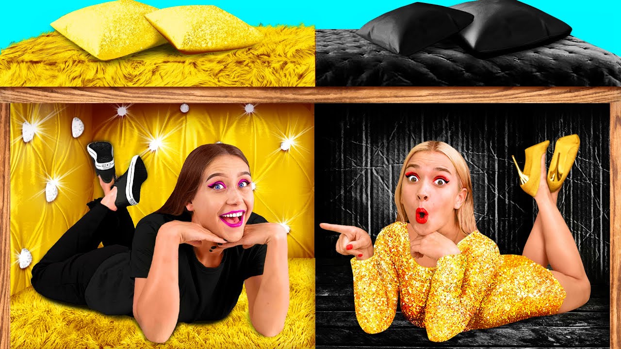 बिस्तर के नीचे गुप्त कमरे | अमीर vs गरीब मजेदार स्थितियां Fun Fun Challenge