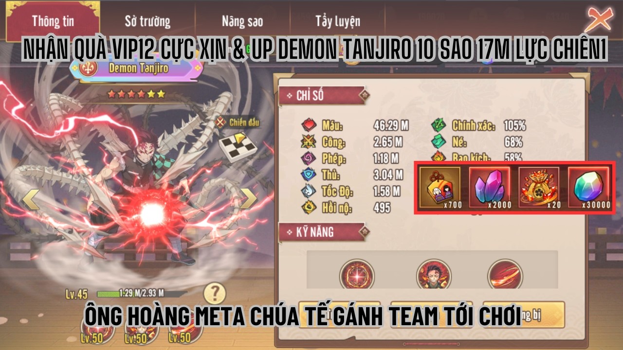 KHẾ ƯỚC DIỆT QUỶ #15 - Lụm quà vinh danh V12 & Up main hắc hóa DEMON TANJIRO 10 sao - Ông hoàng meta