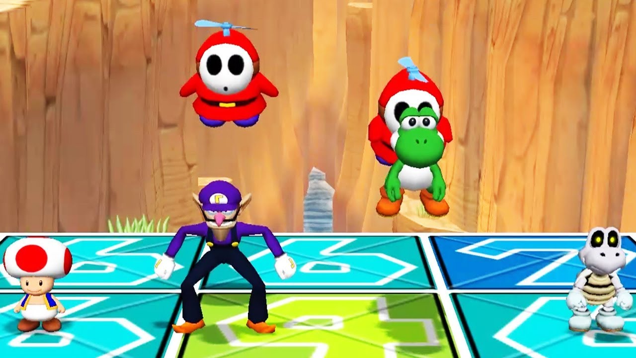 Mario Party 7 All Mini Games - Toad Vs Yoshi Vs Dry Bones Vs Waluigi (Master Difficulty)