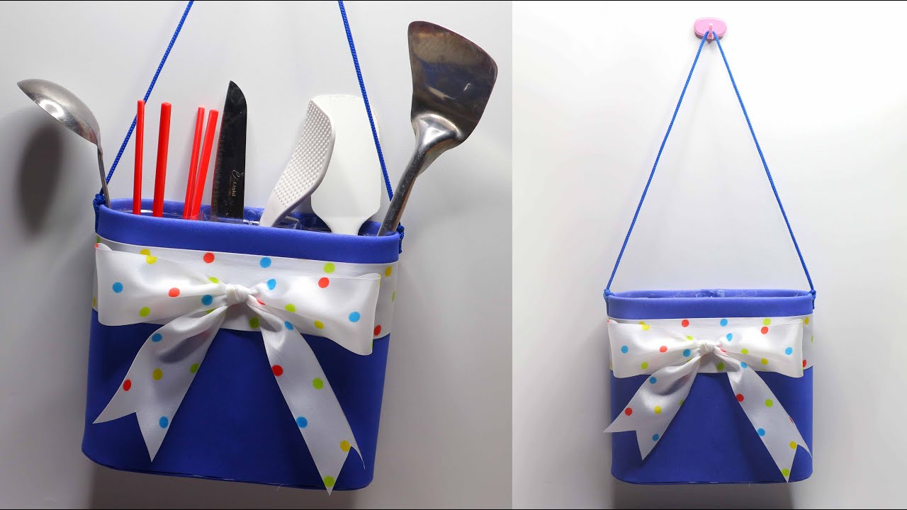 Ide Kreatif Tempat Sendok dari Botol Plastik Bekas | Plastic Bottle Multipurpose Rack