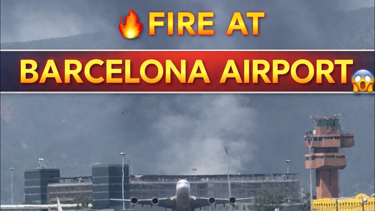 🔥Chaos at Barcelona Airport 💨 Fire, Smoke & Sudden Runway Closures #wingsandrunways 