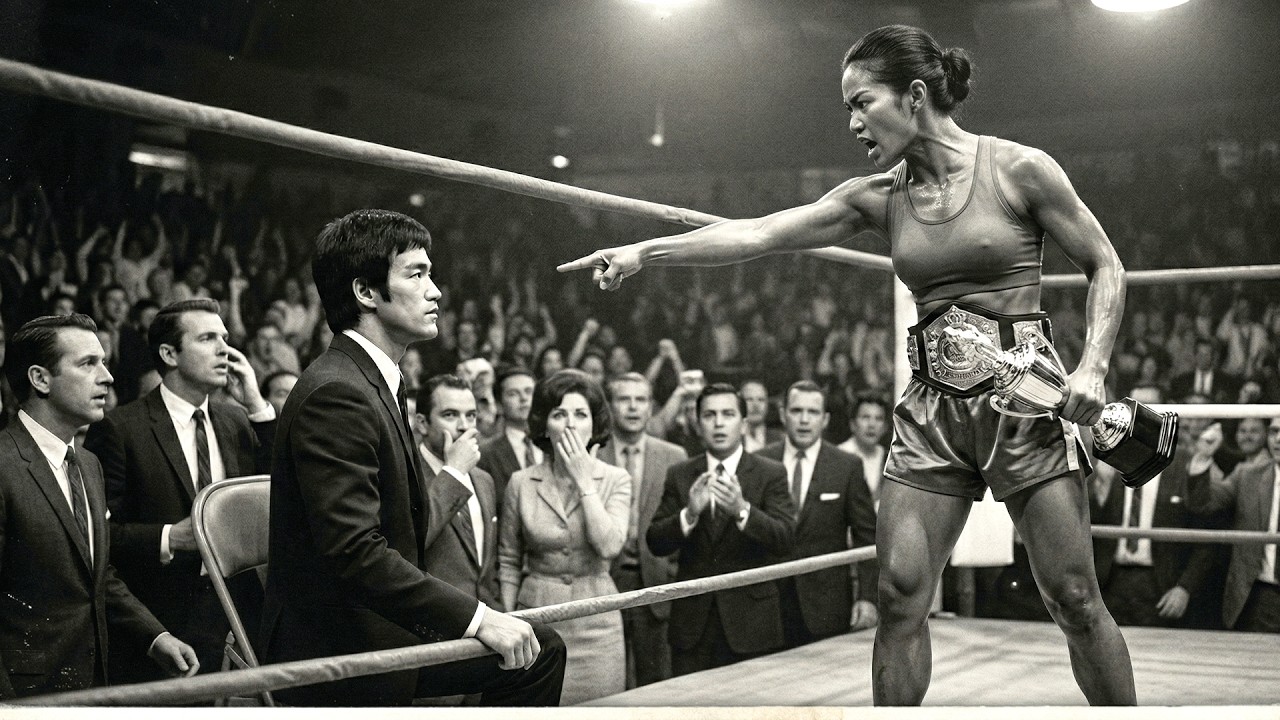 Непобедимый чемпион Таиланда выбрал себе соперника — не зная, что это Брюс Ли—толпа освистала Брюса.