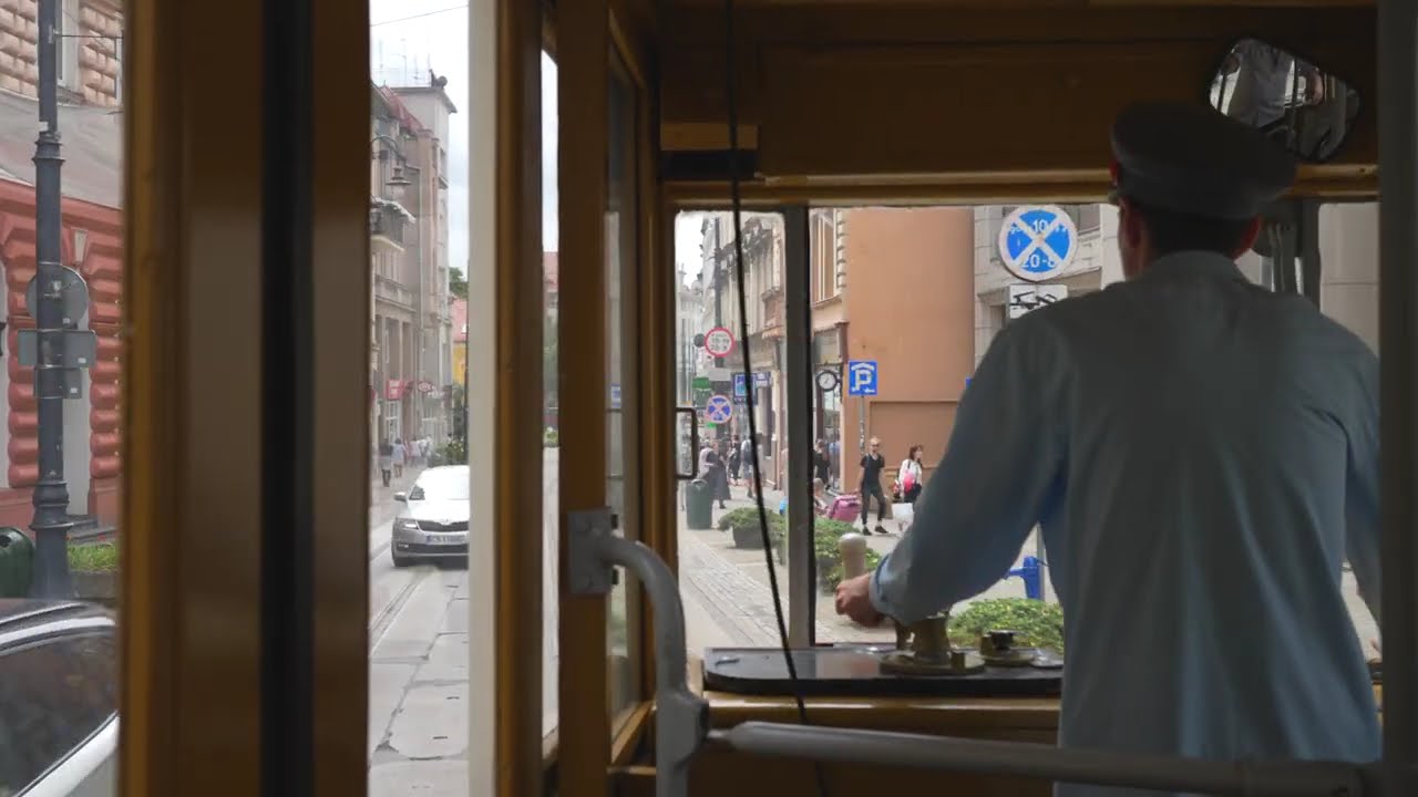 Poland, Bydgoszcz, heritage tram 0 ride from Las Gdański P+R to Rycerska