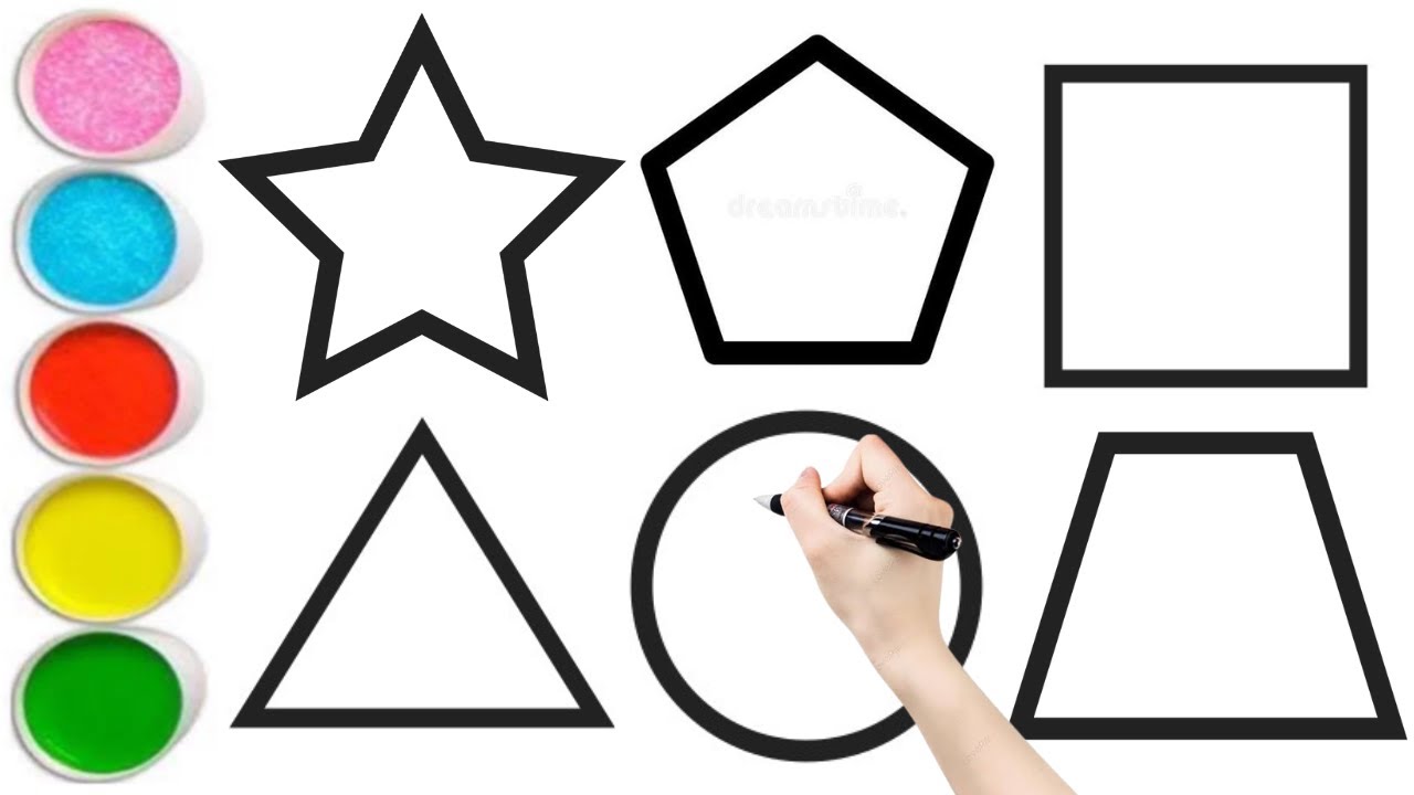 Shapes drawing for kids | Shapes Names | Learn 2d shapes | Colour for toddlers | Shapes for kids