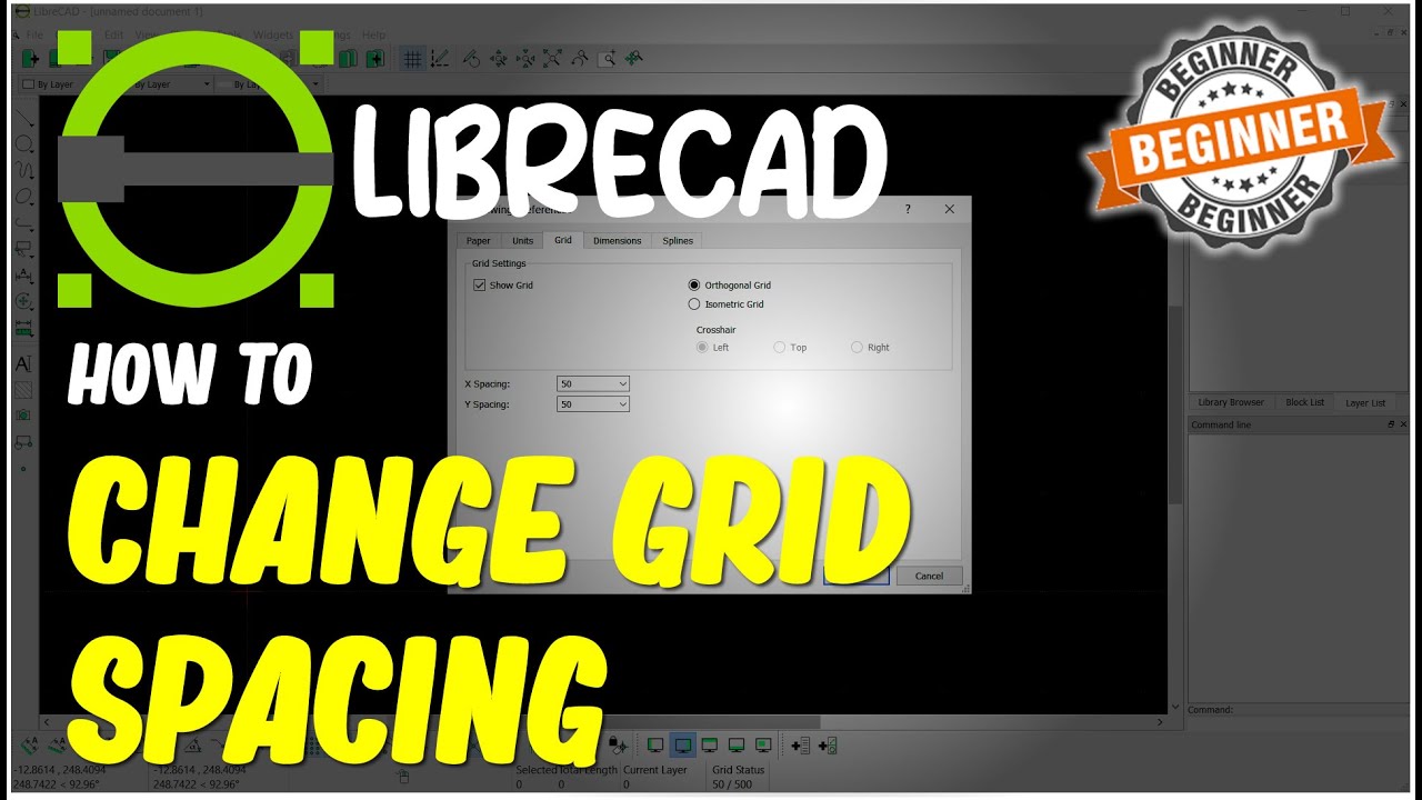 LibreCAD How To Change Grid Spacing