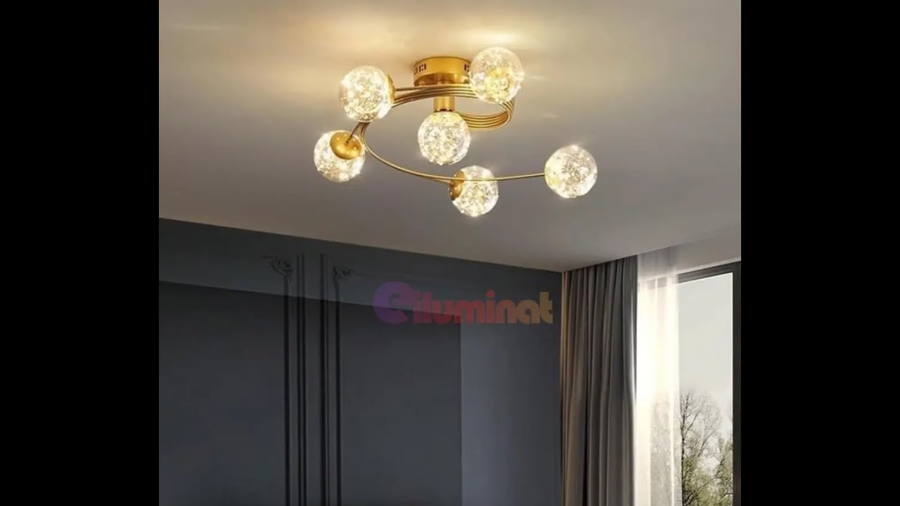 Montaj Lustra LED Sparkle Abajur Transparent G3396 6 Echivalent 300W