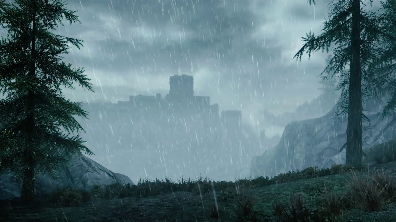 Skyrim - Thunderstorm Ambiance (rain, thunder, white noise)