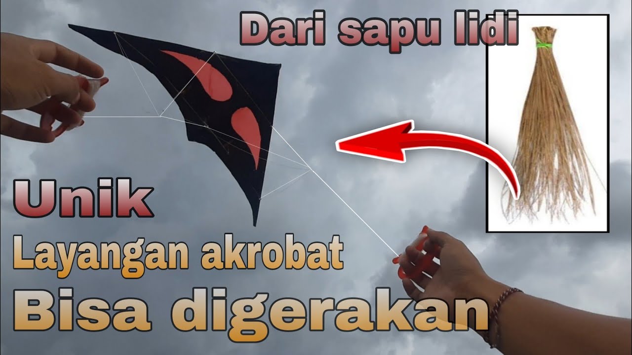 DIY membuat layangan kreasi unik bisa di gerakan dari sapu lidi