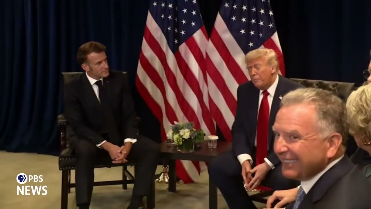 WATCH: Trump meets with France's President Macron to discuss Israel-Hamas war and Ukraine
