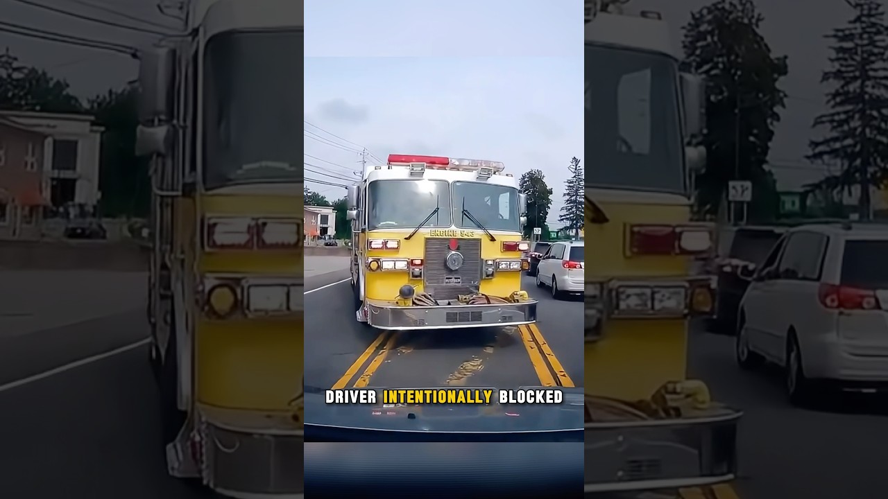 Entitled Driver Blocks Fire Truck 