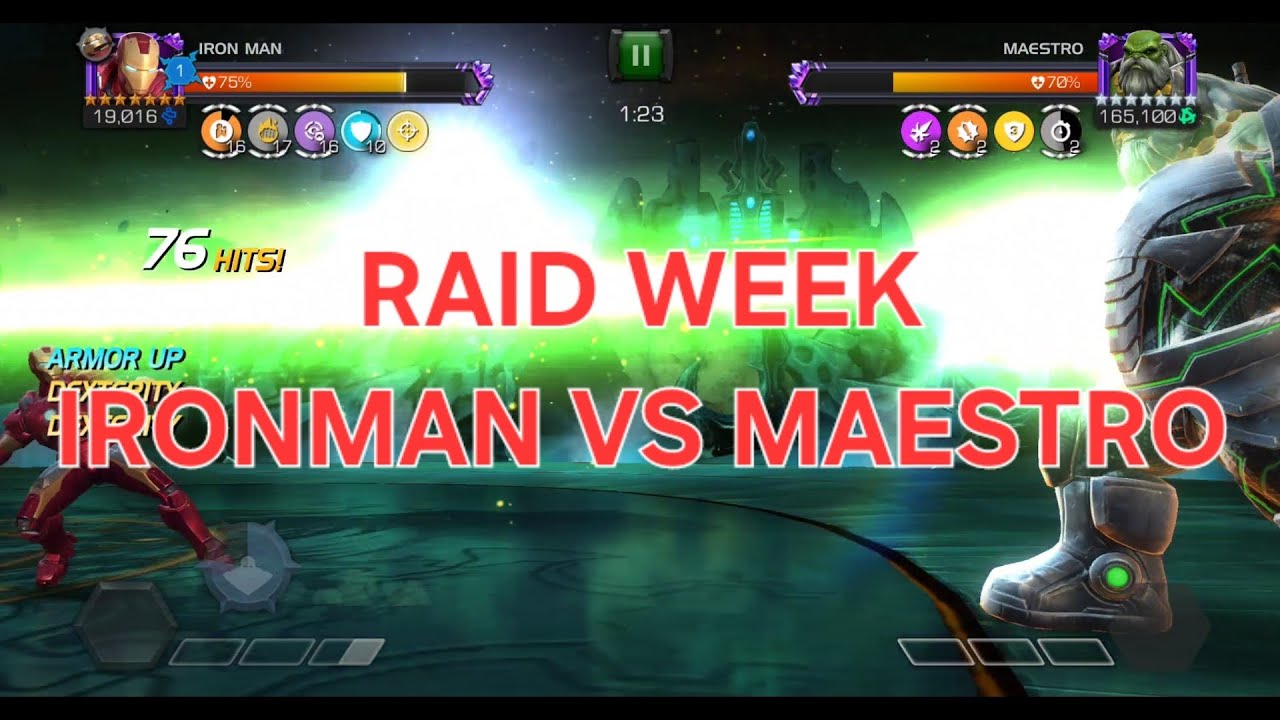 RAID Ironman vs Maestro  (easy 10% down) MCOC