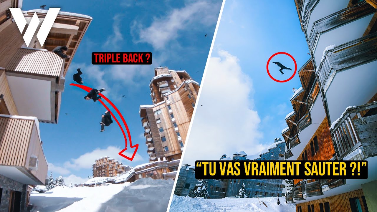 On SAUTE d'un TOIT de 15 MÈTRES dans la neige | CLIFF DIVING ?