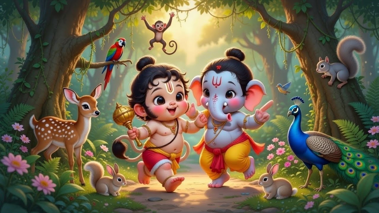  गणेश जी, बाल हनुमान जंगल को बचा पाएंगे असुर से ? |Ganesh and Hanuman Story #viral #trending #funny 