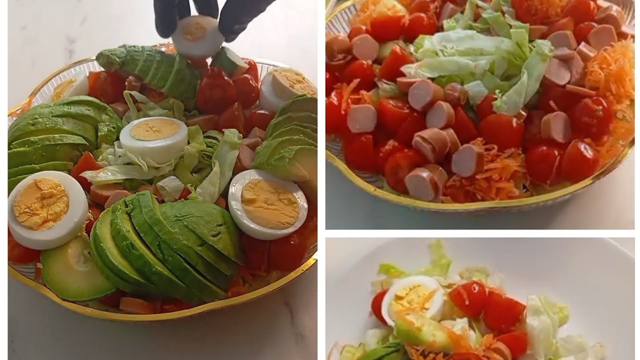 Réalisons ensemble cette délicieuse salade composée 🥒🍒🥑🥕🥗