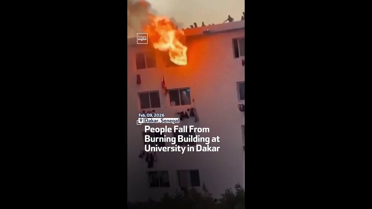 People Fall From Burning Building at University in Dakar