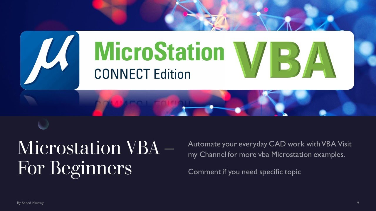 Microstation VBA — для начинающих — руководство по автоматизации САПР