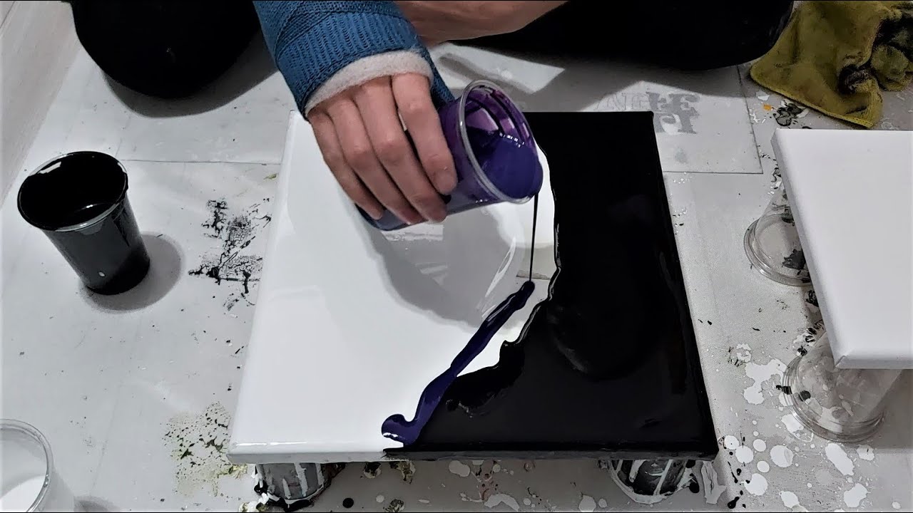 Black, White & PURPLE!! Collab with @Mixed Media Girl - (Golden Fluid)