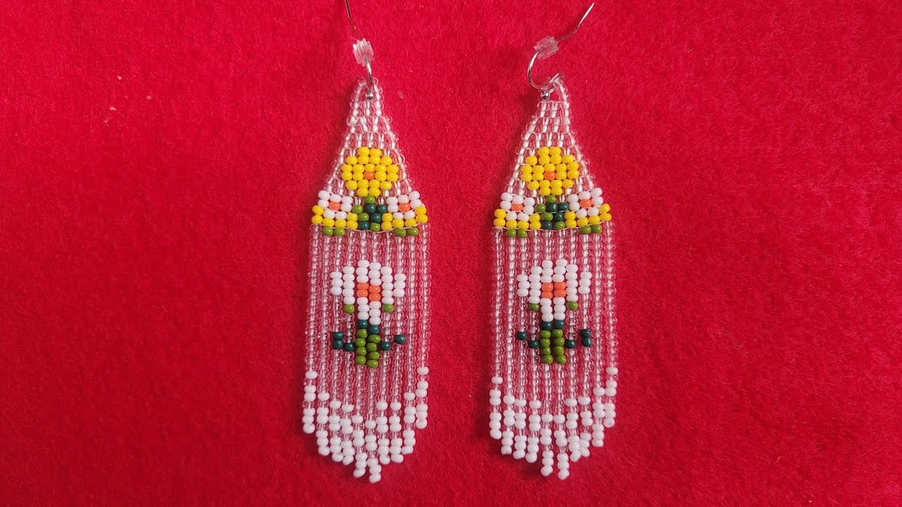 BISUTERIA FACIL PASO A PASO Arete nativo flores 💐  #mostacillas #aretes  #aretesnativos