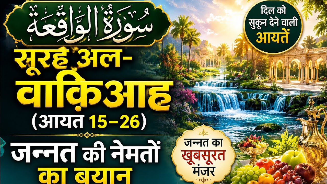 सूरह अल-वाक़िआह (आयत 15–26) | जन्नत की नेमतों का बयान