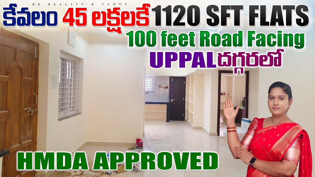 🏠 Luxury Living @ Just 45 Lakhs | 1120 Sft Flats Near Uppal (Hyd), 100 Feet Road Facing Apartments