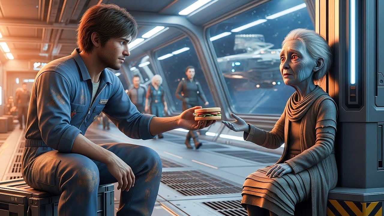 He Shared His Sandwich With the Old Alien Woman — Never Knowing She Owned the Galaxy