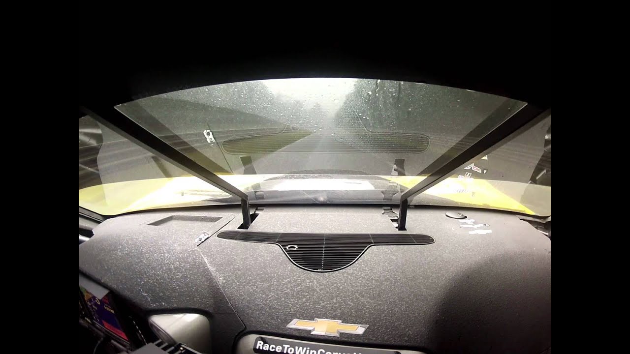 No 74 Corvette C6R Lap In The Rain At The Le Mans Test Day 2013. Oliver Gavin Driving.