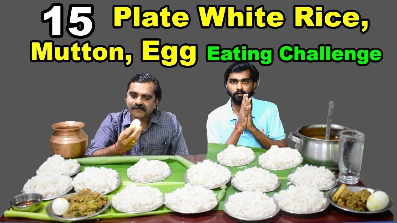 15 Plate WHITE RICE, MUTTON, EGG Eating Challenge | Home Made Mutton Masala Recipe |
