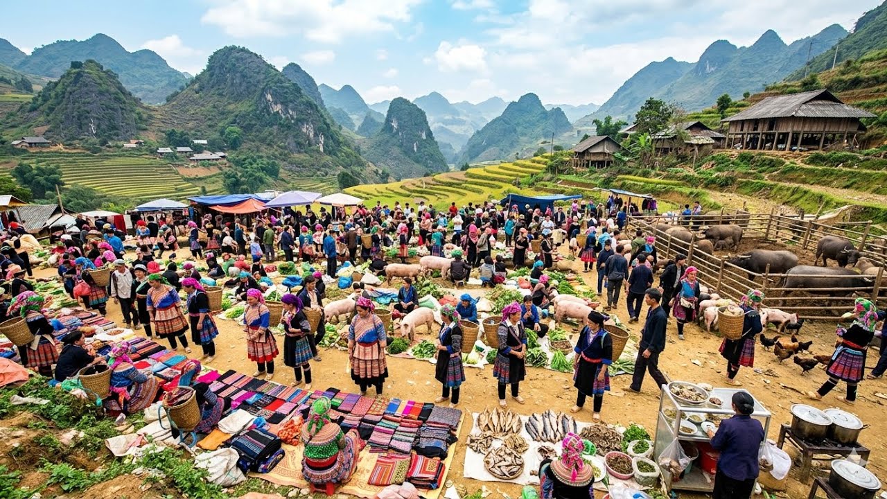 The Hmong Si Ma Cai Market,Lao Cai Vietnam 