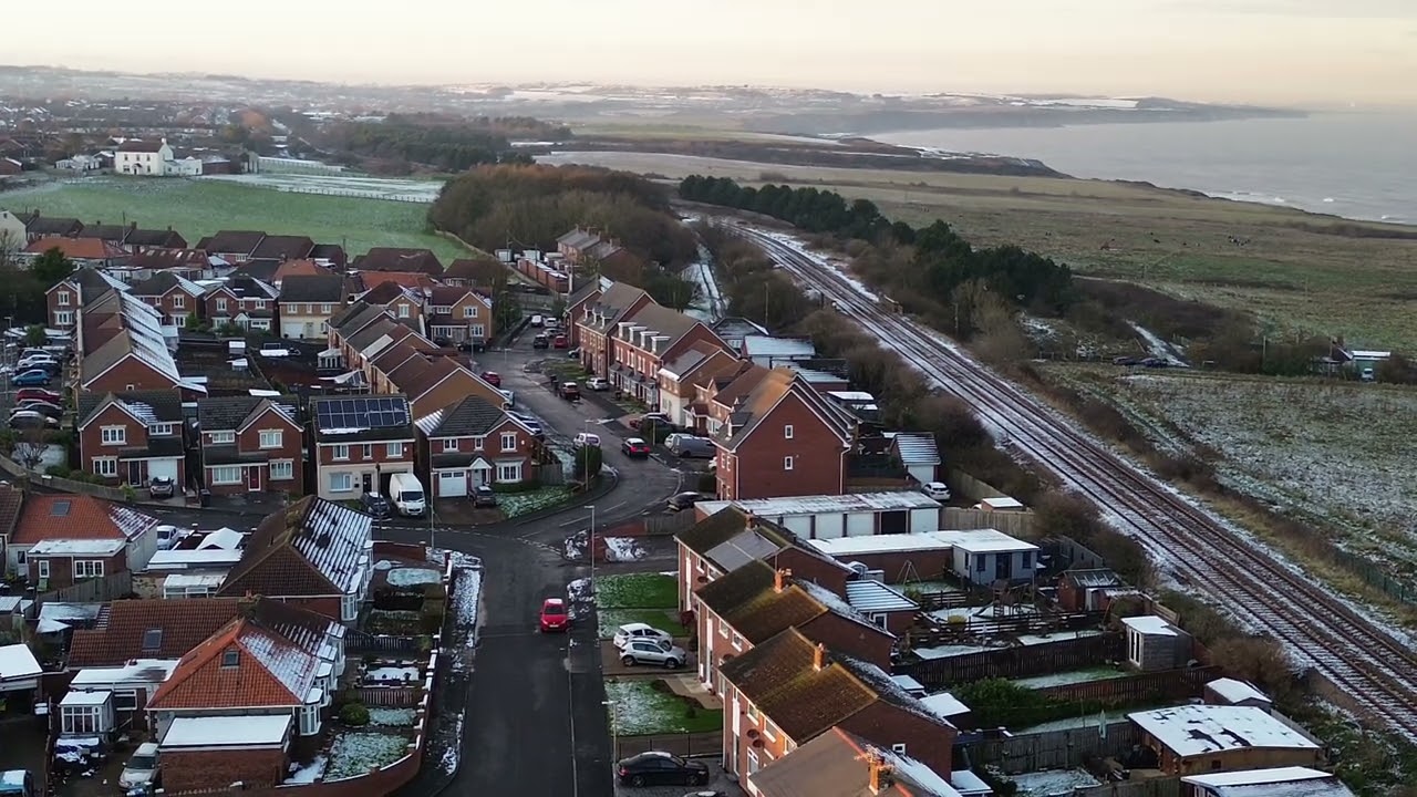 Blackhall Rocks (Belmonte Ave, Pattison Crescent, The Sidings & beach banks) by drone - 1/12/2023
