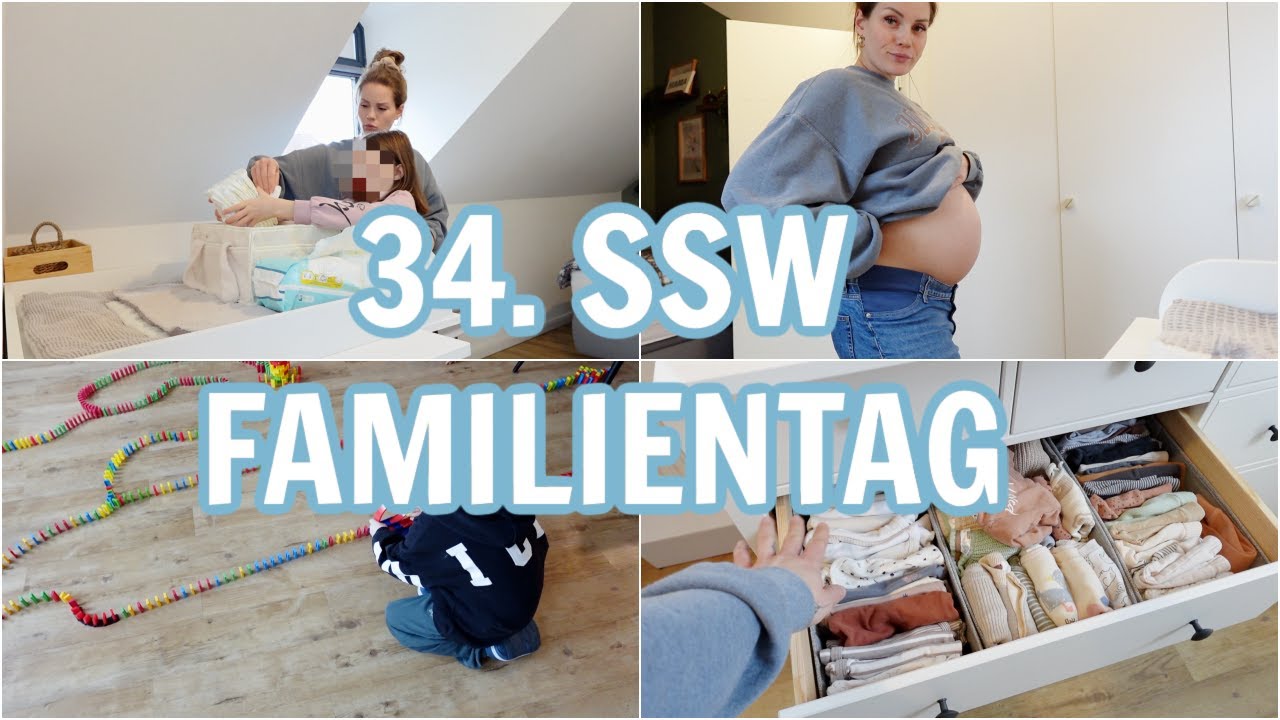 FAMILIENSONNTAG - 34. SSW ❘ Wickeltisch Update ❘ Kurzatmigkeit & Wehen ❘  svallalaa
