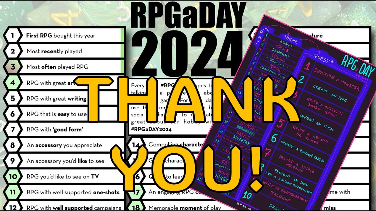 #RPGaDAY2024 Review and Thanks!